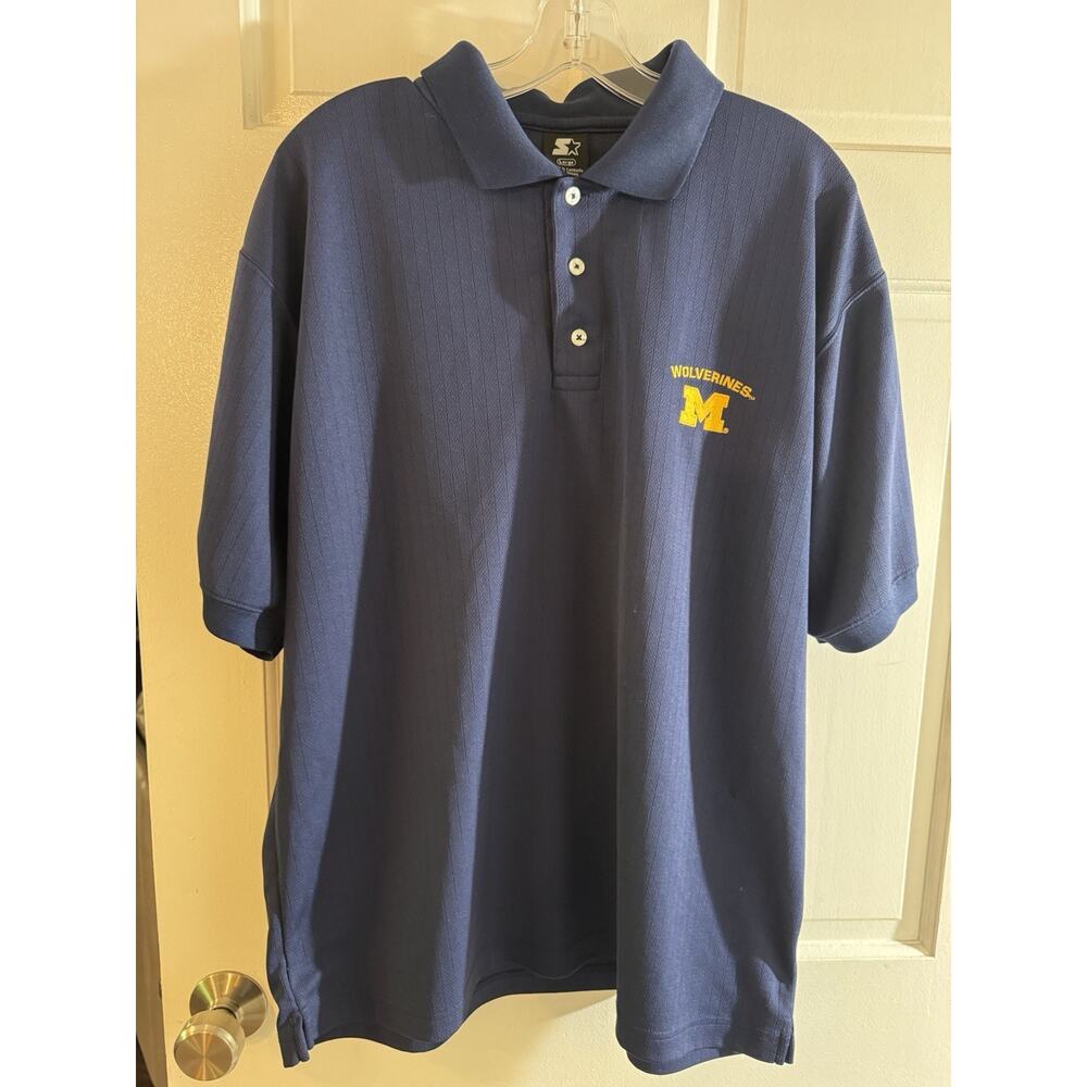 Men’s Michigan Wolverines Starter Polo Shirt Size Large
